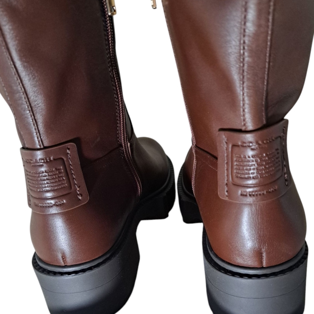 NEW COACH Lilli Leather Boots 8.5 B - Picture 3 of 12